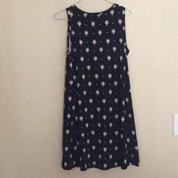 ☀️SPRING SALE☀️ Loft Black Print Sleeveless Tank Dress NWT XXSP - Picture 4 of 6